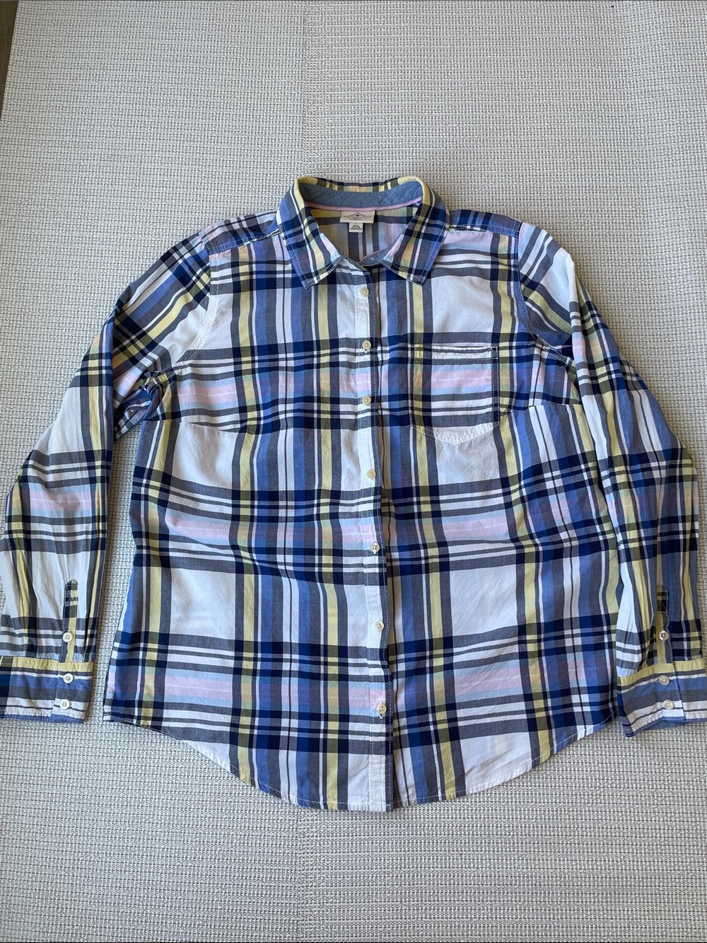 St. John's Bay Women’s Plaid Cotton Button-Down Shirt - Sz L